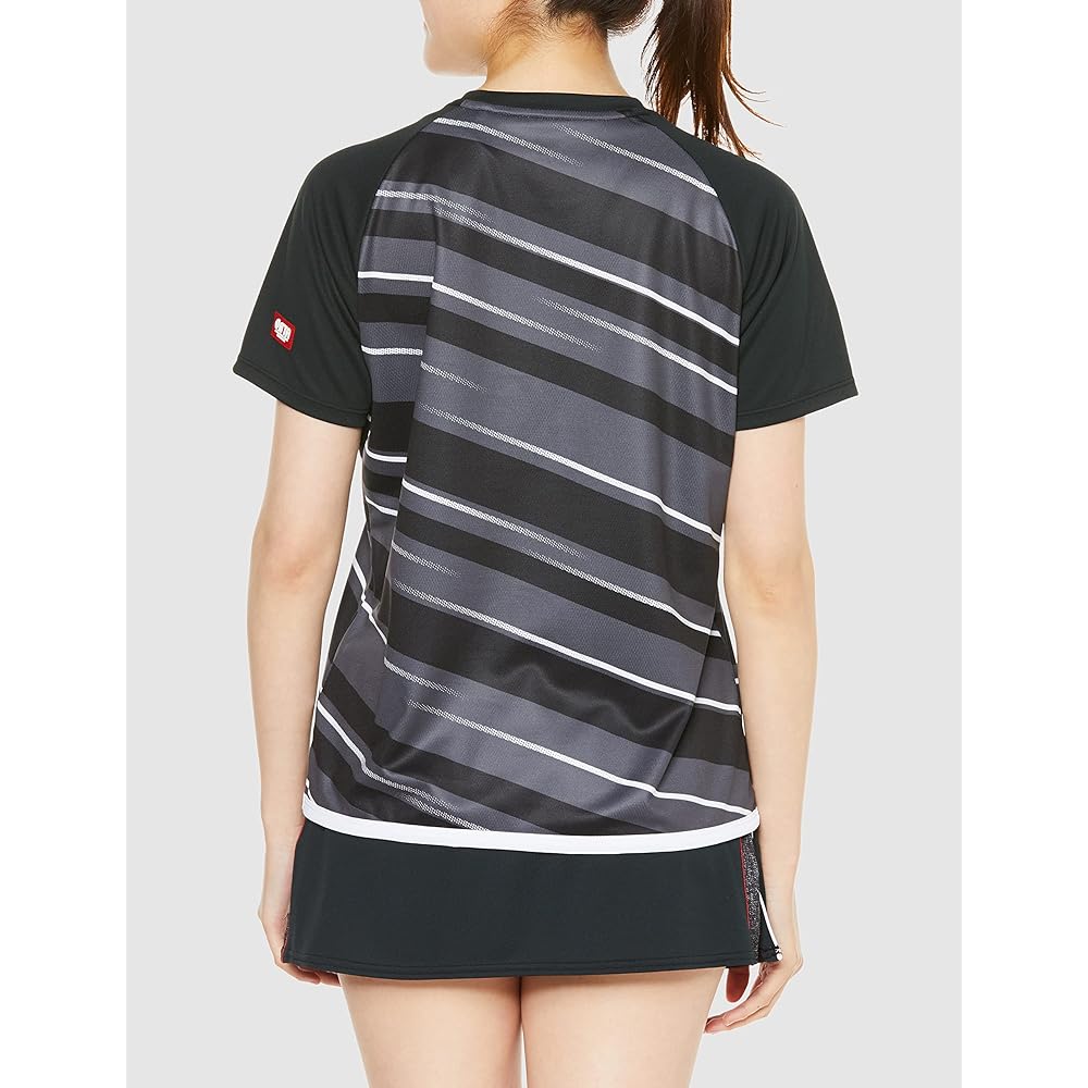 Mizuno 82JAA214 Women's Table Tennis Wear Game Shirt, Short Sleeve, U-Neck, Sweat Absorbent, Quick Drying, JTTA Officially Approved