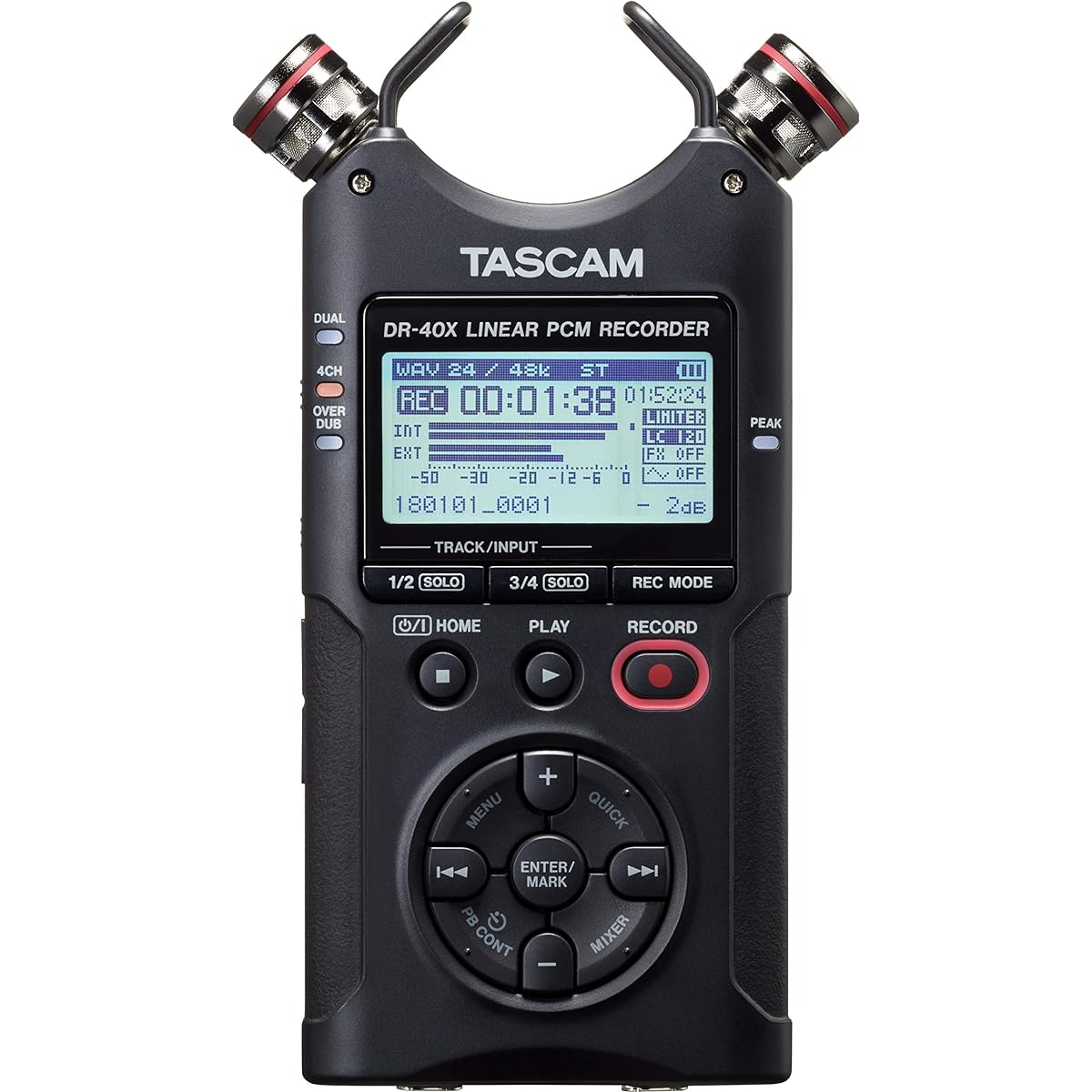 TASCAM DR-40X 4ch Linear PCM Recorder with USB Audio Interface Handy Recorder USB Microphone Youtube ASMR 24/96 High Resolution