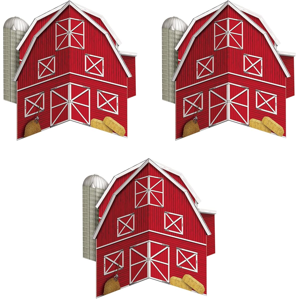 Beistle 52194 3piece 3 - D Barn Centerpiece, 10", Multicolor