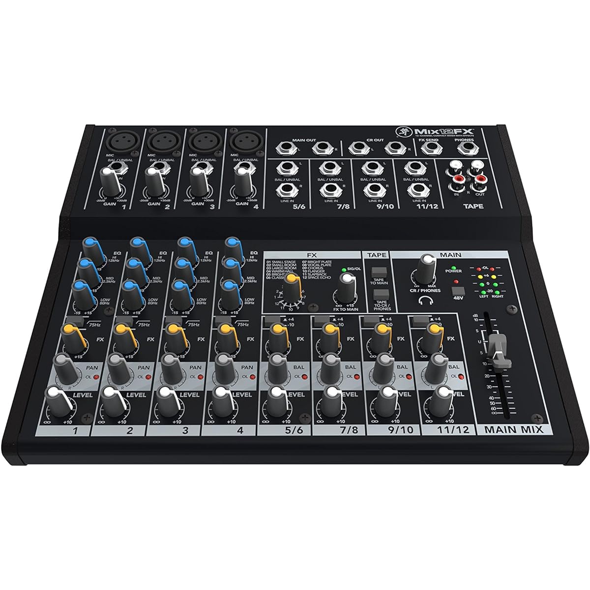 [Set purchase] MACKIE MIX12FX ultra-compact analog mixer with built-in effects (genuine Japanese product) & audio-technica AT-X11 dynamic vocal microphone with protective ring (black)