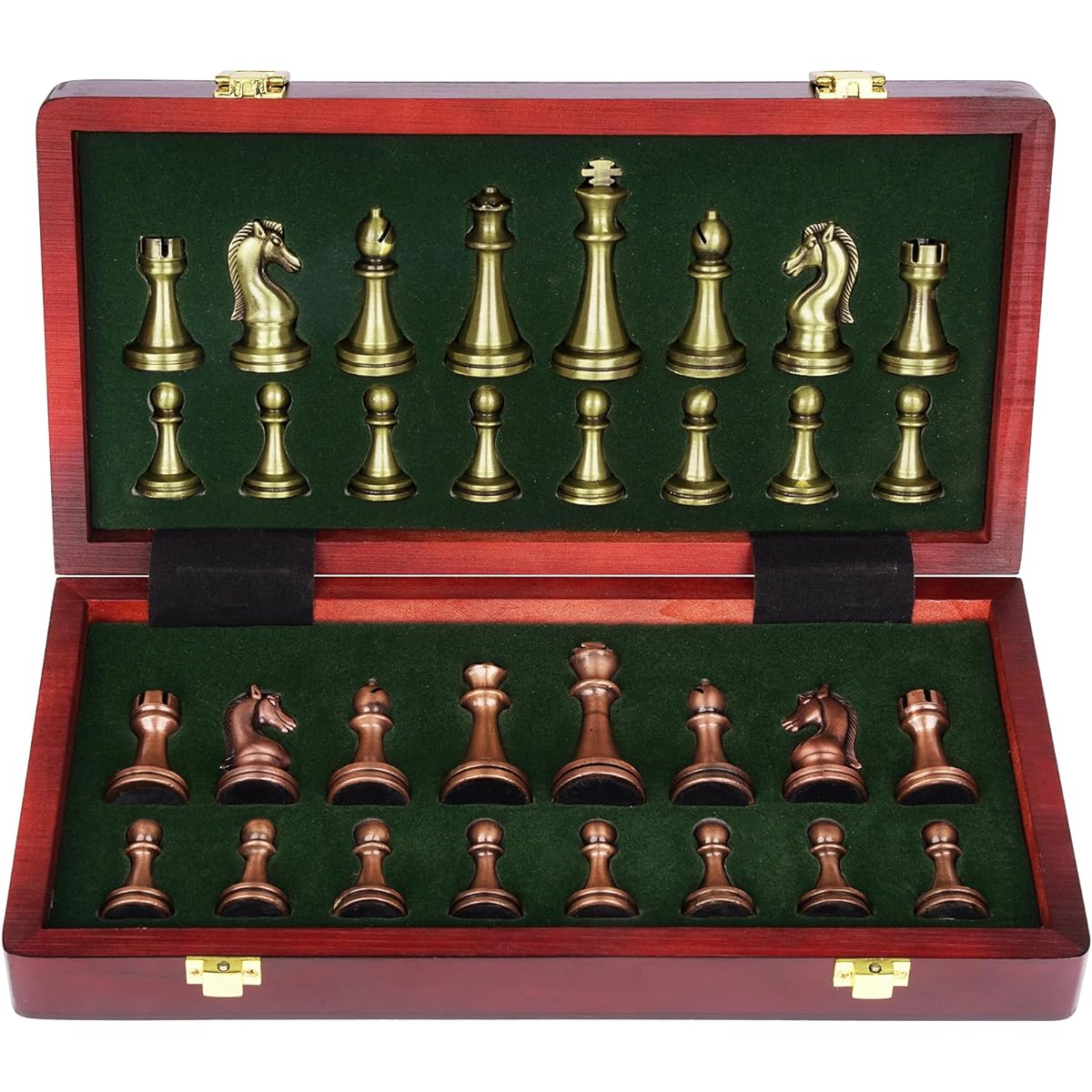 Agirlgle International Chess Set with folding wooden chess board and Classic Handmade Standard pieces