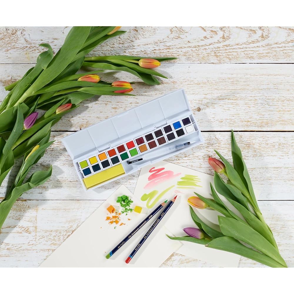 [Domestic regular product] Derwent Inktense Paint Pan Palette 24 colors 2305545