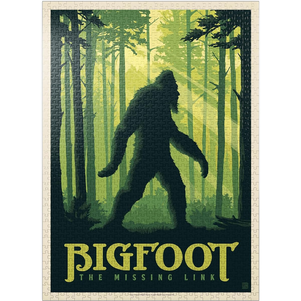 Bigfoot: The Missing Link Vintage Poster - Premium 1000 Piece Jigsaw Puzzle for Adults