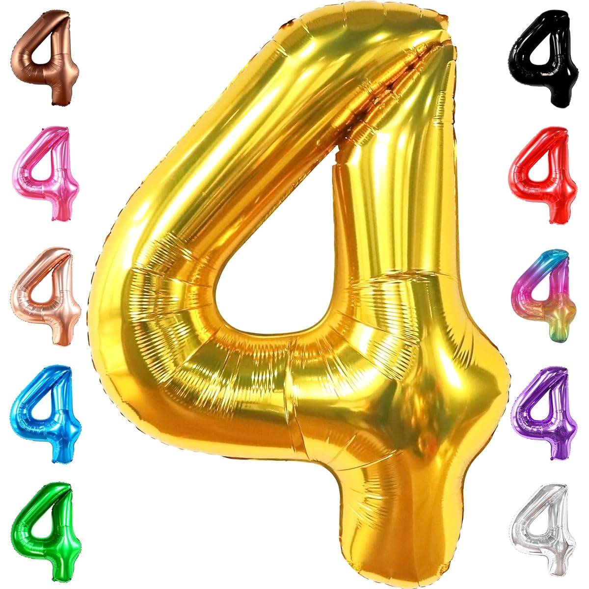 KatchOn Big Gold Number 4 Balloon - 40 Inch | 4th Balloons Boy 4th Birthday Decorations | 4th Birthday Decorations | 4th Birthday Balloons 4th Birthday Decorations