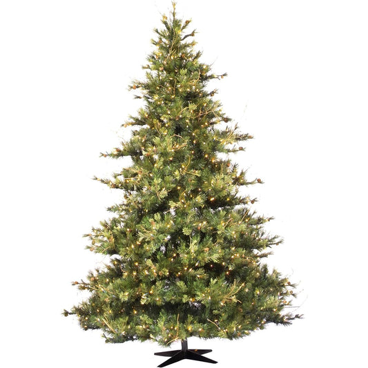Vickerman 7.5' Mixed Country Pine Artificial Christmas Tree with Clear Dura-Lit Mini Lights - Artificial Christmas Tree - Seasonal Home Decor