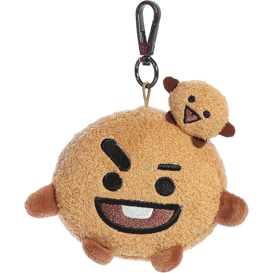 Aurora Lovable BT21 SHOOKY Keychain Stuffed Animal - Collectible Fun - Delightful Cuteness - Brown 4 Inches