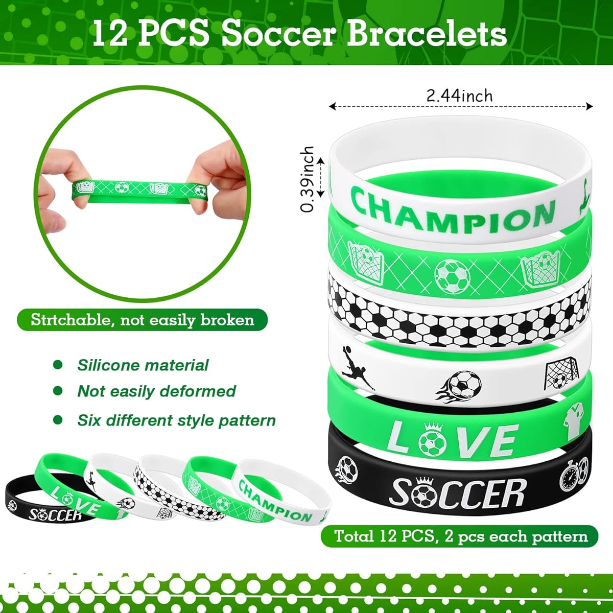 Sports Party Favors Set Basketball Baseball Soccer Goodie Bag Fillers Toy Whistle Stickers Stress Ball Keychain Silicone Bracelet Eraser Birthday Party Supplies Decorations (Soccer)