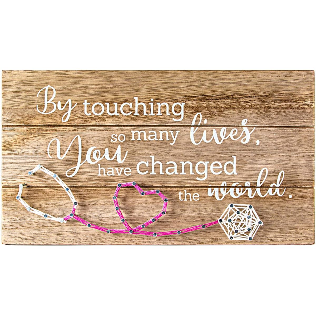 VILIGHT Nurse and Doctor Gifts for Women Appreciation and Retirement RN Gifts Sign - Touching So Many Lives You Have Changed The World - Handmade 3D String Art 12x6.6 Inch
