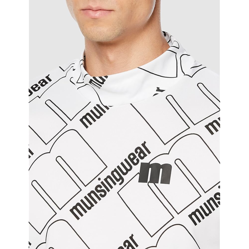 [Munsingwear] Short Sleeve Shirt [ENVOY] Sunscreen, Sweat Absorbent, Quick Drying, Thermal Insulation, Stretch, Allover Print, Mock Neck, Golf MEMVJA09 Men's