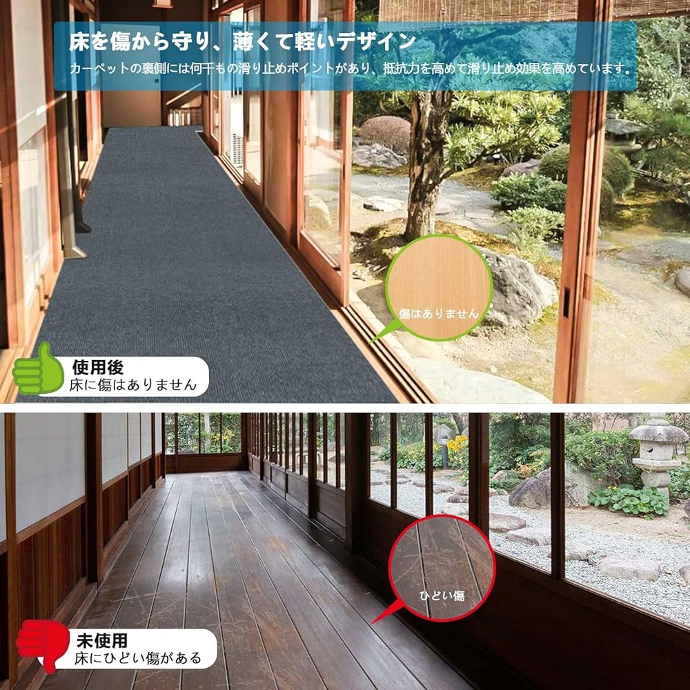 Corridor Carpet Suction Hallway Laying 60 x 600 cm Thickness 4 mm Bolinker Long Carpet No-Slip Washable Water Repellent Stylish Plain Carpet Type Long Mat TPR Soundproof Rug Plain Pet Suction Mat Just Place It Long Mat Roll Mat Corridor Mat Kitchen Mat E