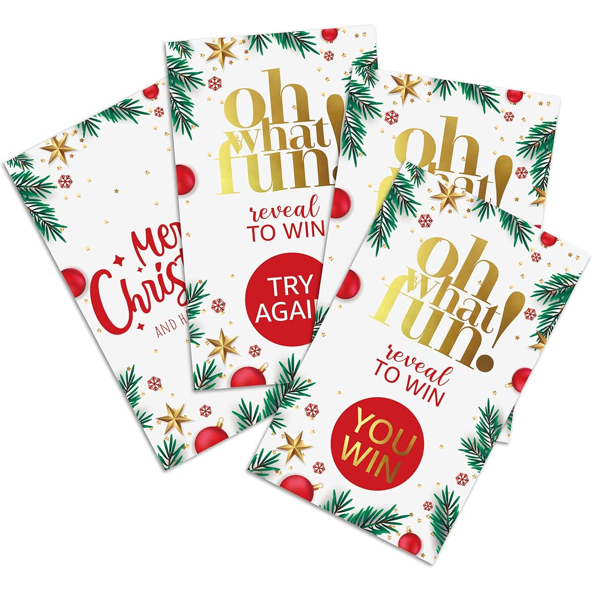 Christmas Party Games Scratch Off Game Cards 50 Holiday Raffle Tickets Win or Lose Games Christmas Holiday Games Supplies Activities for Kids Adults Groups Holidays(JRM400)