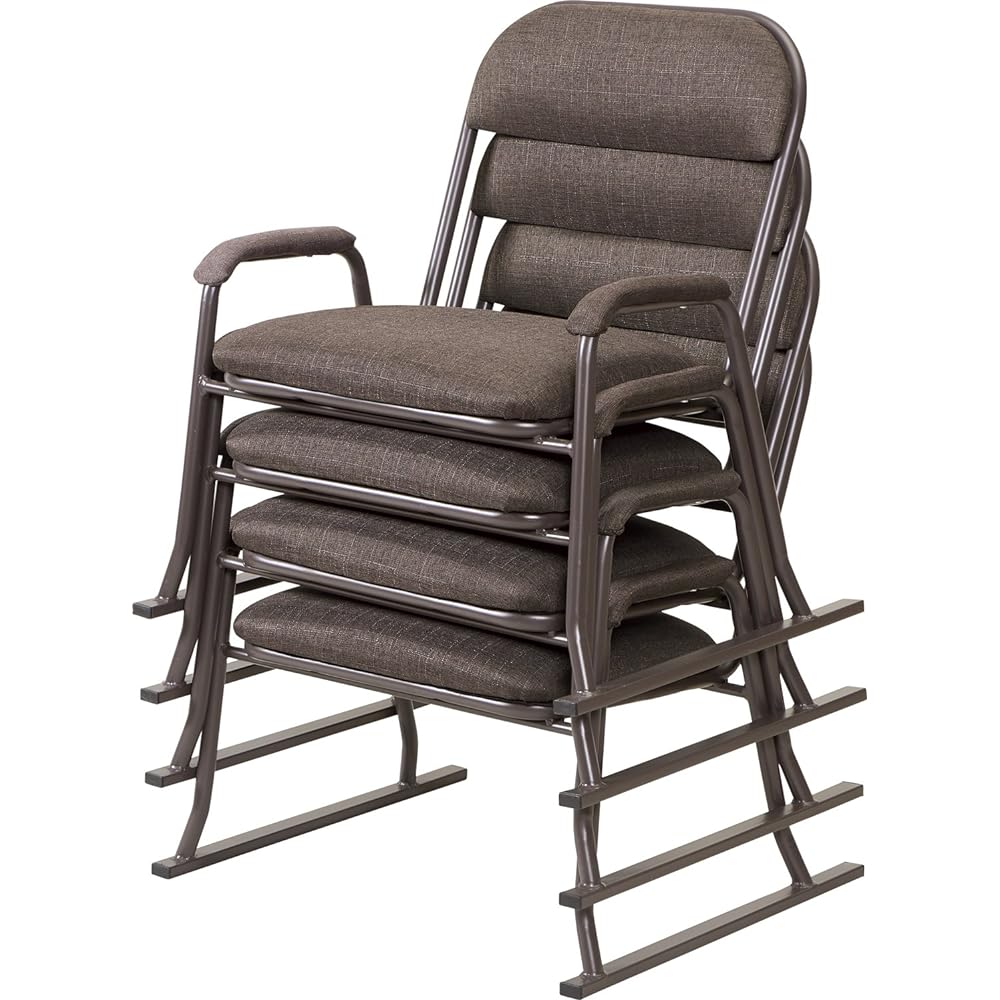 PEARL METAL Dining Chair Brown (Approx.) Body: Width 56.5 x Depth 52 x Height 60cm, Seat Height: 31cm