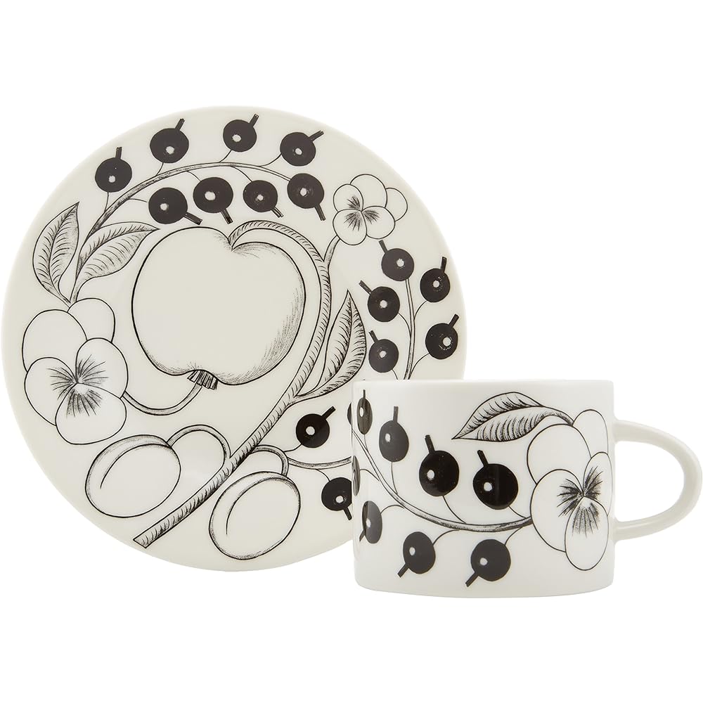 ARABIA Arabia Paratissi Black Tea Cup and Saucer 0.28L [Parallel Import]