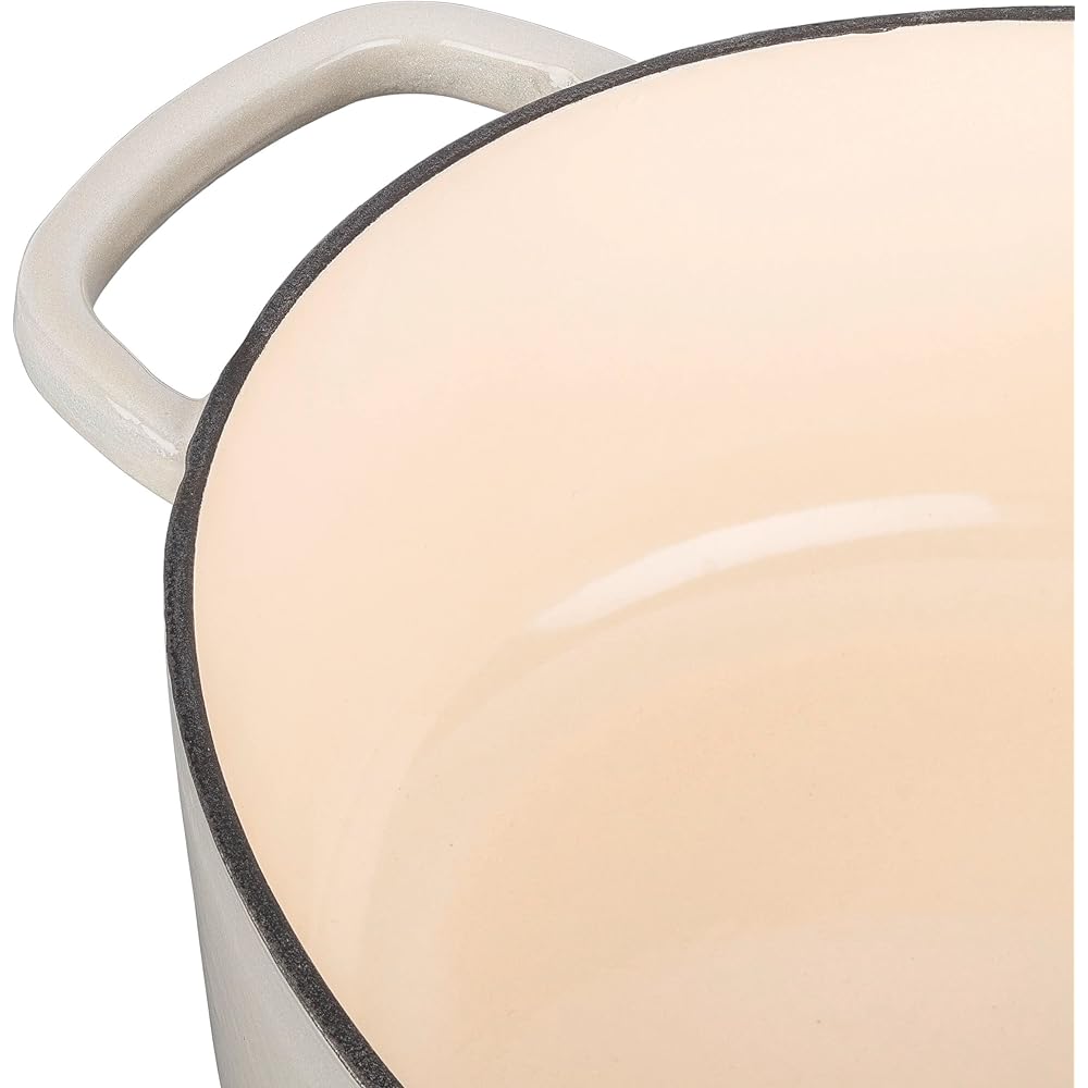 Ballarini "Bellamonte Oval 23cm Cream White" Two-handed pot Cast metal enamel pot IH compatible [Japanese official product] Z1023-635