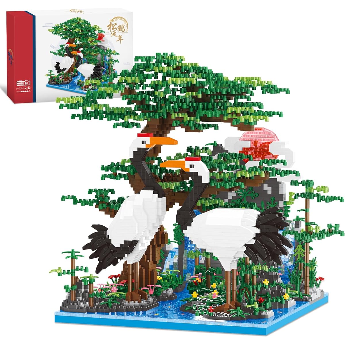 NEWABWN Plants and Trees Micro Building Blocks Set for Adults, Chinese Architecture Model for Home Collection, Birthday Toys, Not Compatible with Major Brands (3666 PCS)