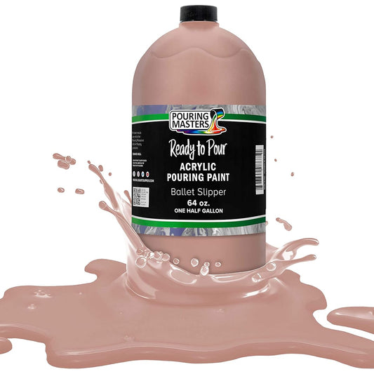 Pouring Masters Ballet Slippers Acrylic Ready-to-Pour Paint - Premium 64oz Mixed Water-Based - For Canvas, Wood, Paper, Craft, Tile, Rocks and More