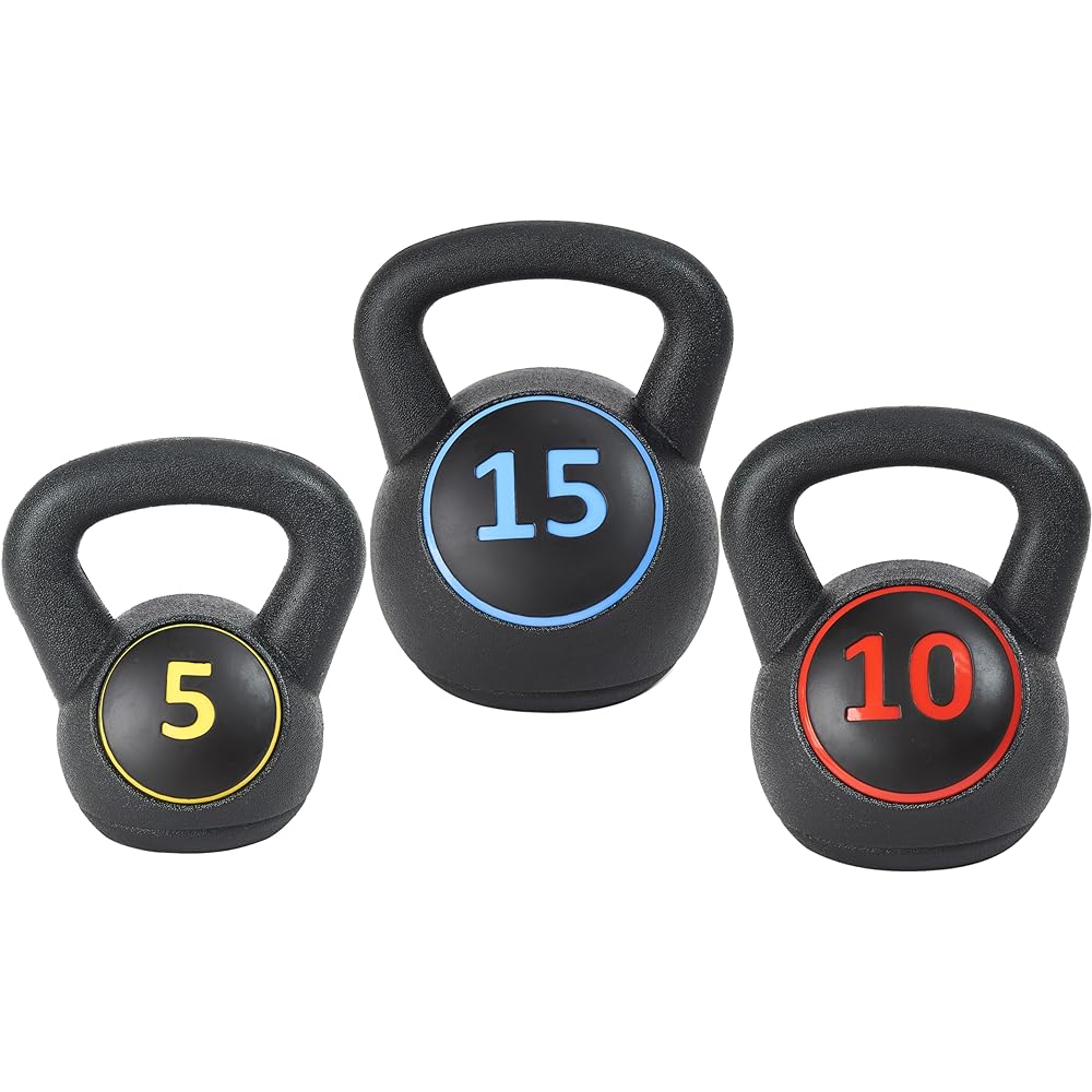 Sporzon! Wide Grip Kettlebell Exercise Fitness Weight Set