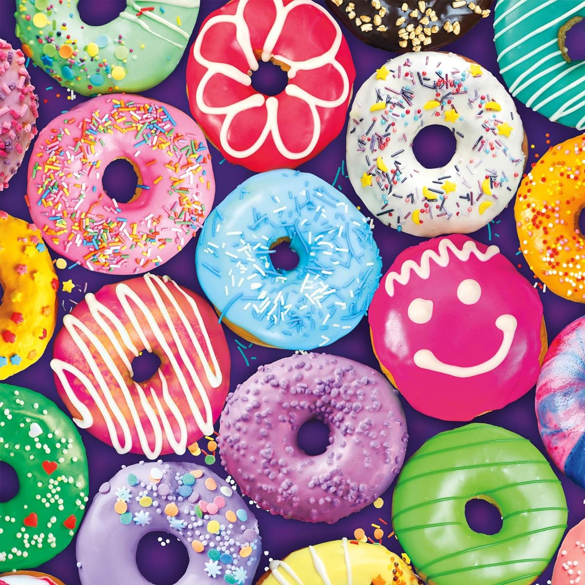 Buffalo Games - Delightful Donuts - 300 Piece Large Piece Jigsaw Puzzle, Multicolor, 18"L x 18"W