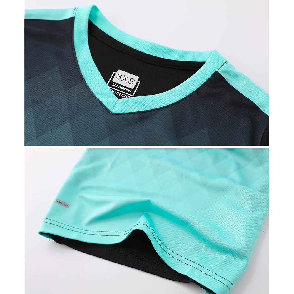 [Hiheart] Kids Soccer Jersey Futsal Baseball Junior Training Wear Top and Bottom Set Parent and Child Matching Short Sleeves Shorts