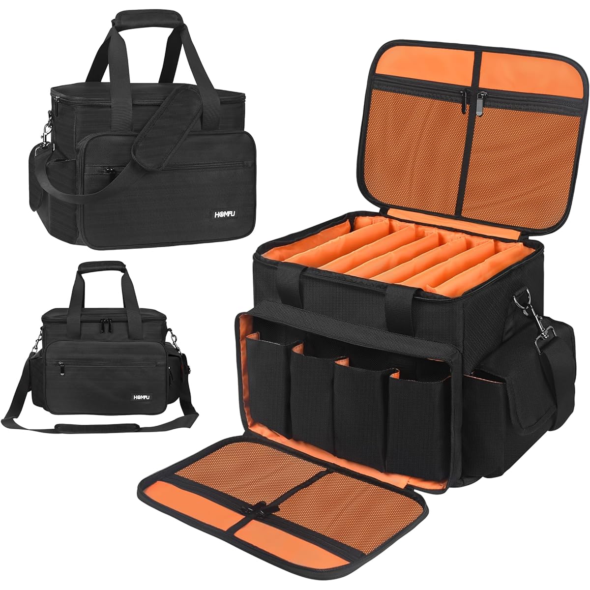 HOMFU DJ Gig Gear Bag - DJ Cable File Organizer Bag with Removable Dividers DJ Travel Gig Bag with Organization Package for Business Trips Daily Use DJ File Equipment Musician Accessories Travel Outdoor