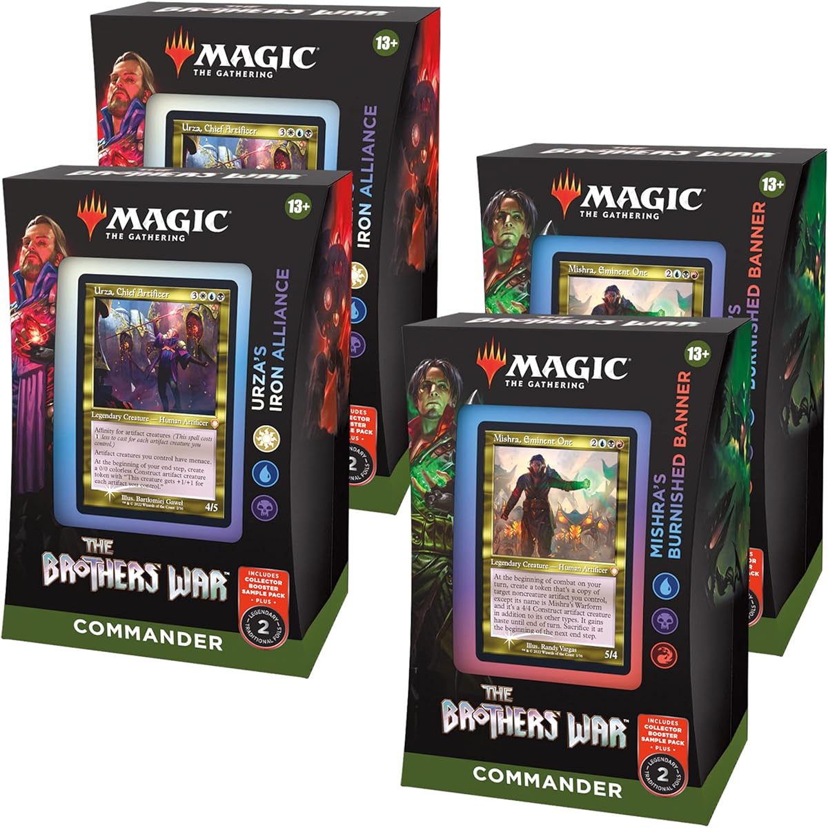 Magic the Gathering Brothers War Commander Deck | 4 Decks - 2 Urza Alliance + 2 Mishra Glazed Banners