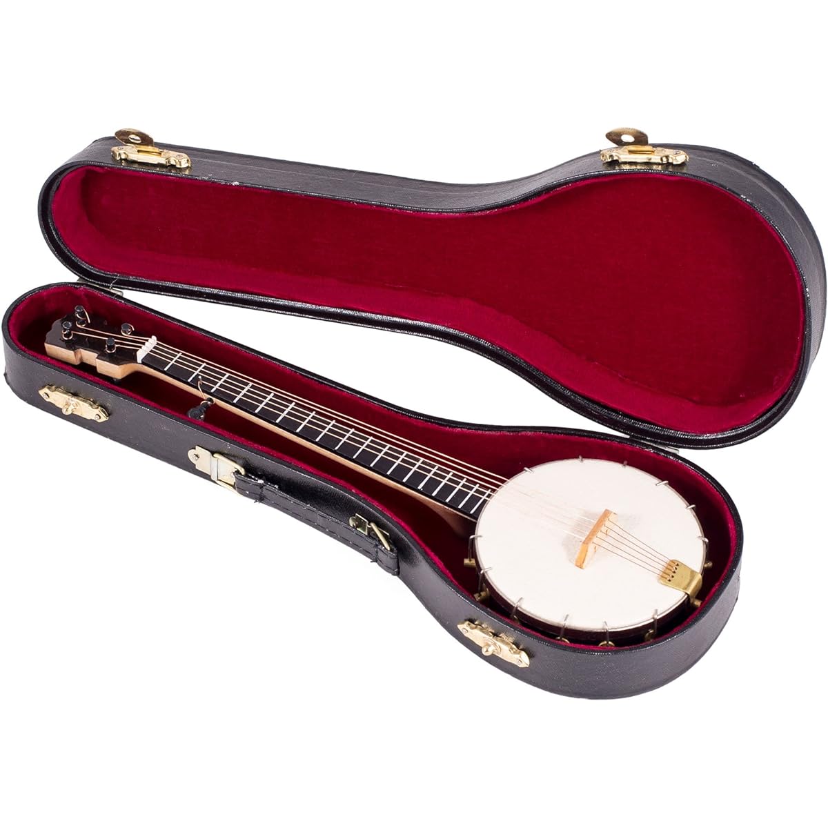Banjo Instrument Miniature Replica Music Box - Plays Tune Oh! Susanna