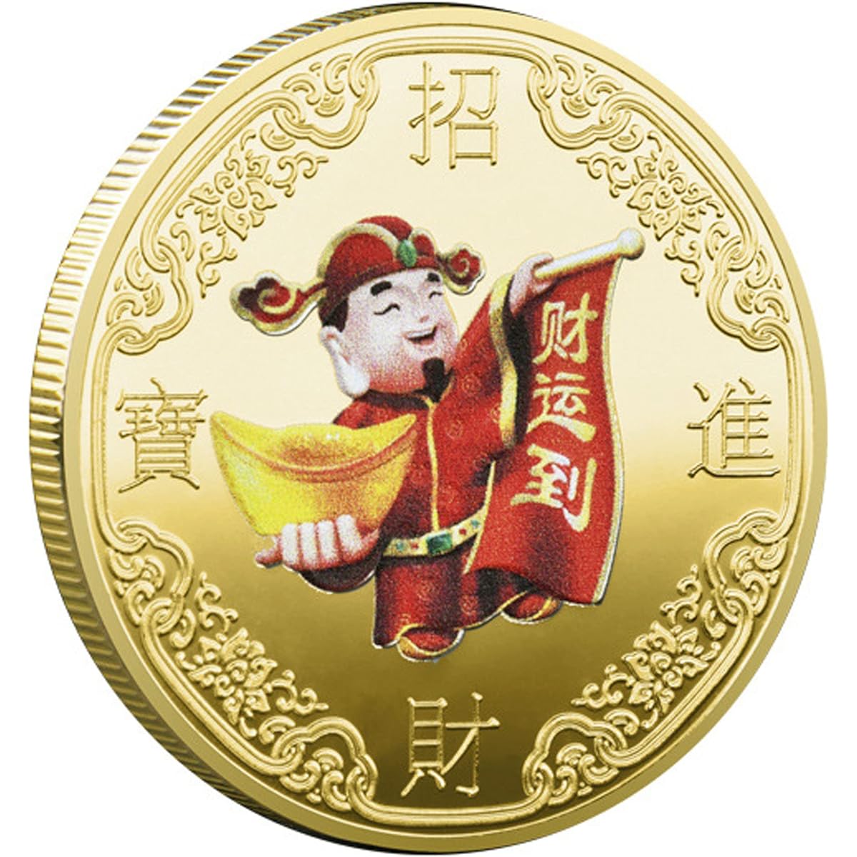 God of wealth, wealth and treasure, lucky coins, lucky charms for scratching lottery tickets