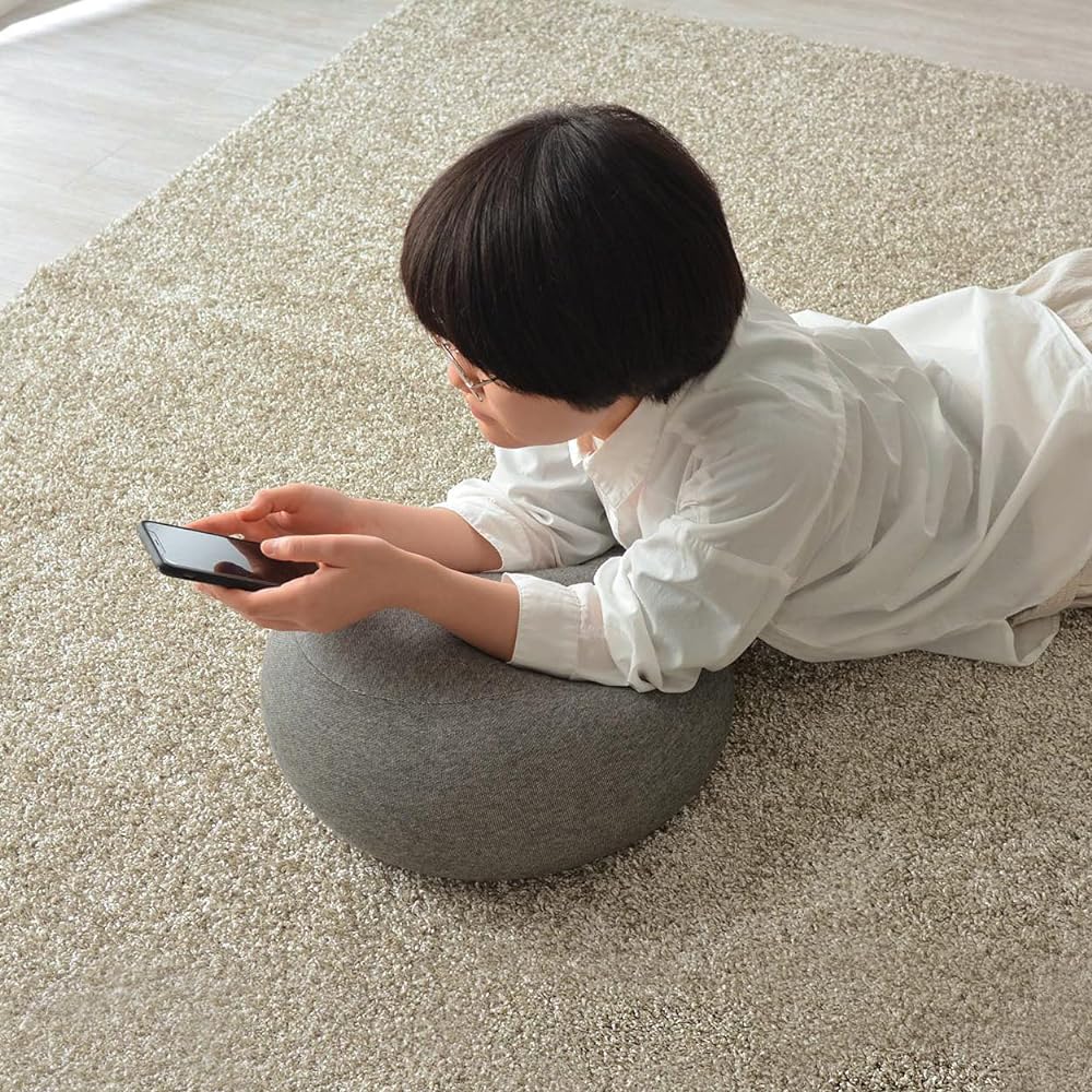 Hagimonosha Floor Cushion, Chewy, Soft, Washable, Sitable, Round, Approx. 36 x 36 x 22 cm, Mother's Day, Father's Day, Living Cushion, Marrow [S Size] (GY)
