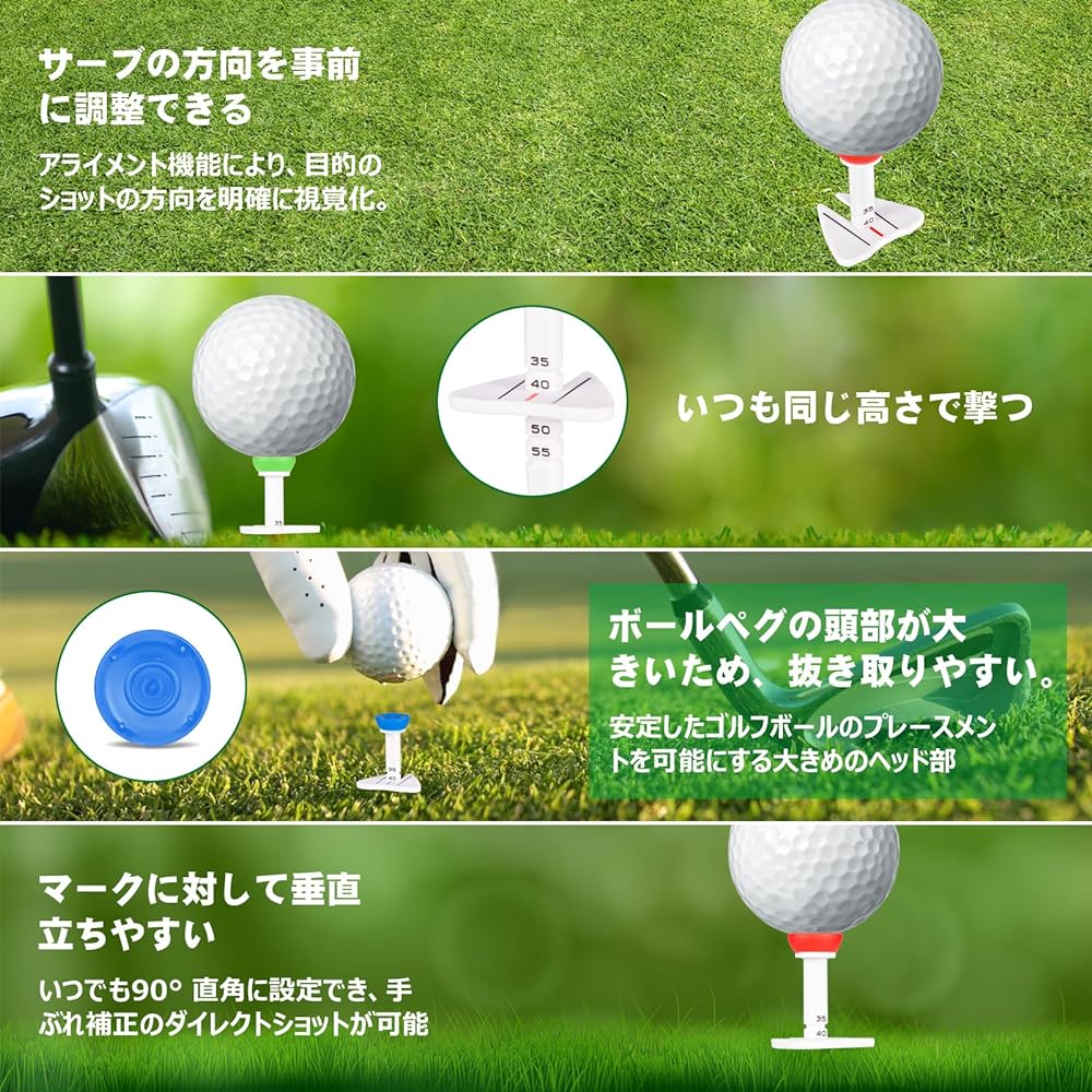 GD XIUPLS Golf Tee Adjustable 35mm - 55mm Height Adjustable Golf Marker Unbreakable Ball Marker Reinforced Plastic