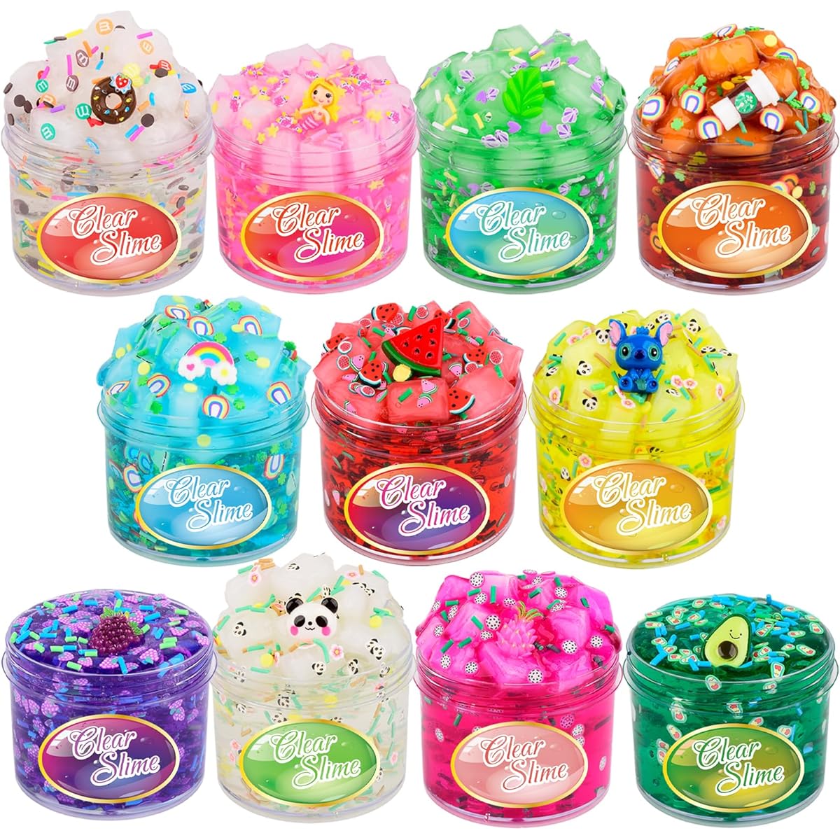 Clear Slime Kit, Crystal Clear Slime Set for Kids, Party Favors, Clear Slime Kit, Soft Jelly Cubes, Clear Slime, 11 Pack, Easter Christmas, Girls, Boys