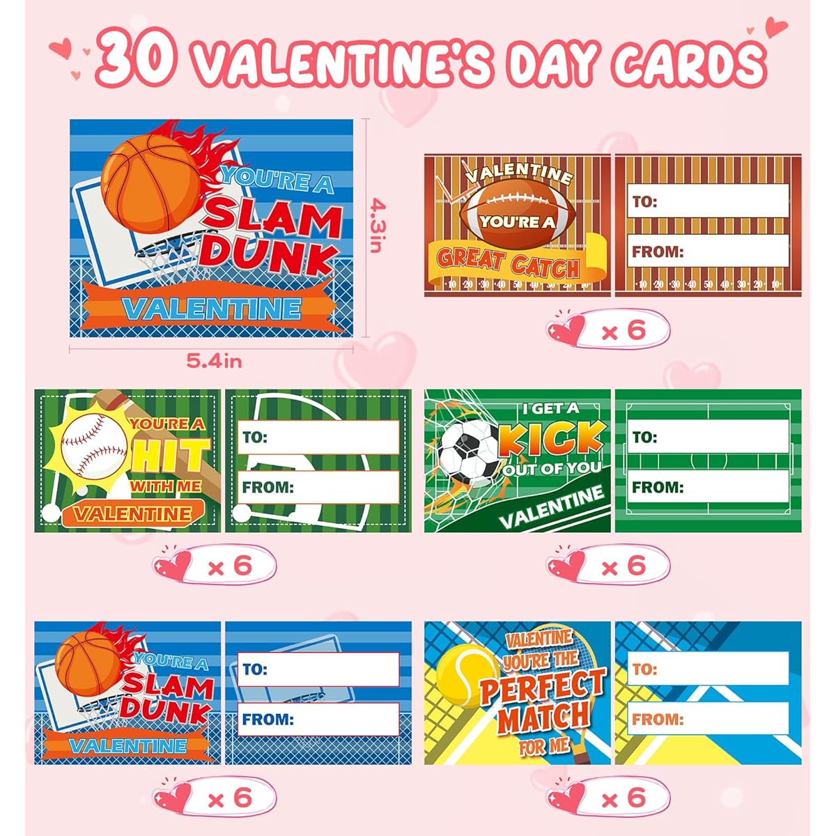 Officygnet Children's Valentine's Day Card - Polyurethane Balls for Valentine's Day
