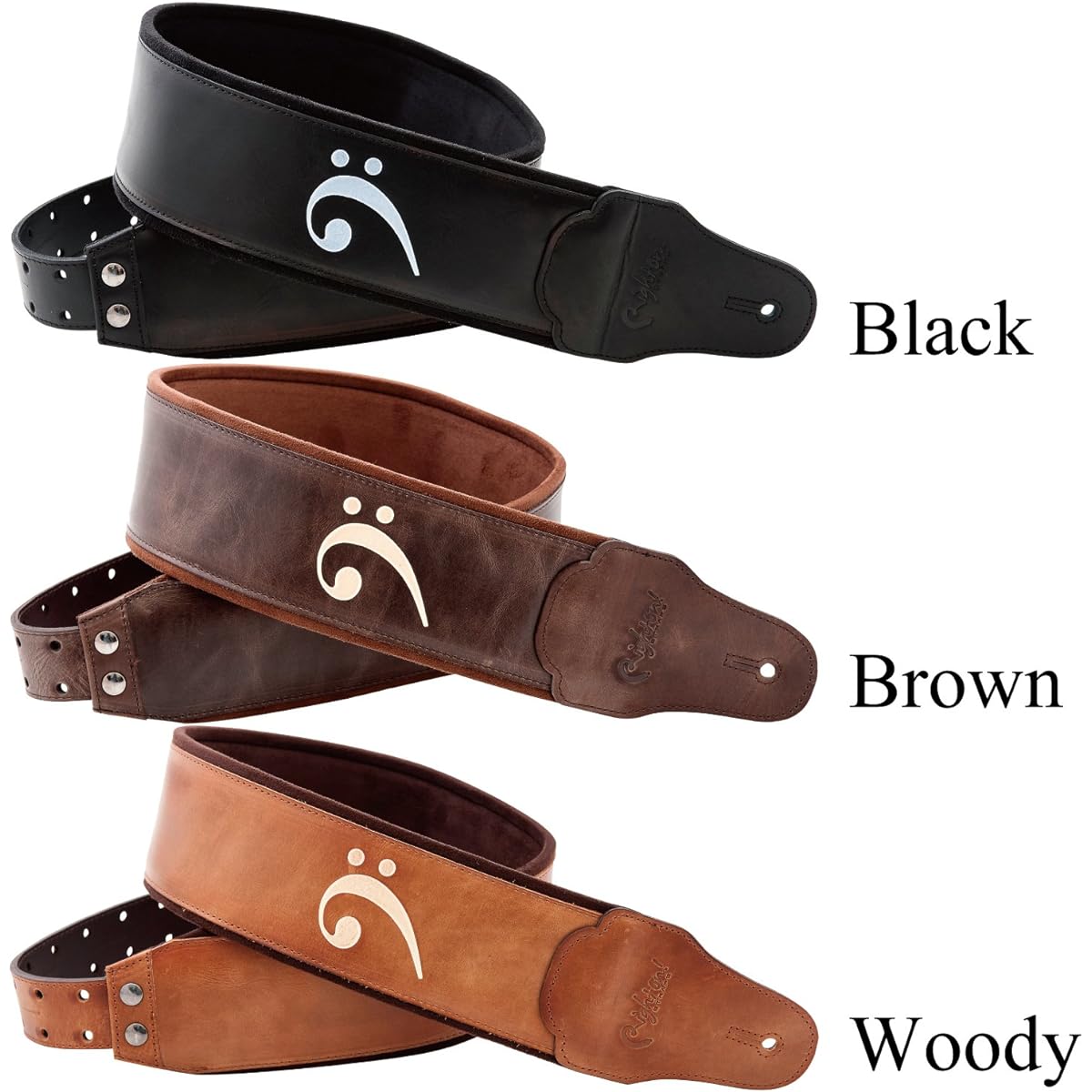 RightOn! STRAPS Guitar/Bass Strap Width 8cm, Length 98~153cm FAKEY Black