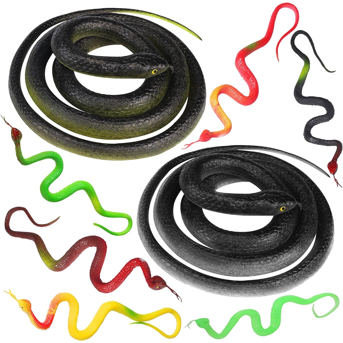 Shyflpopo Rubber Snake Realistic Decoration Bird Squirrel Mouse Prank Halloween Party Decorations Prank Toys Scare Party Favors for Kids
