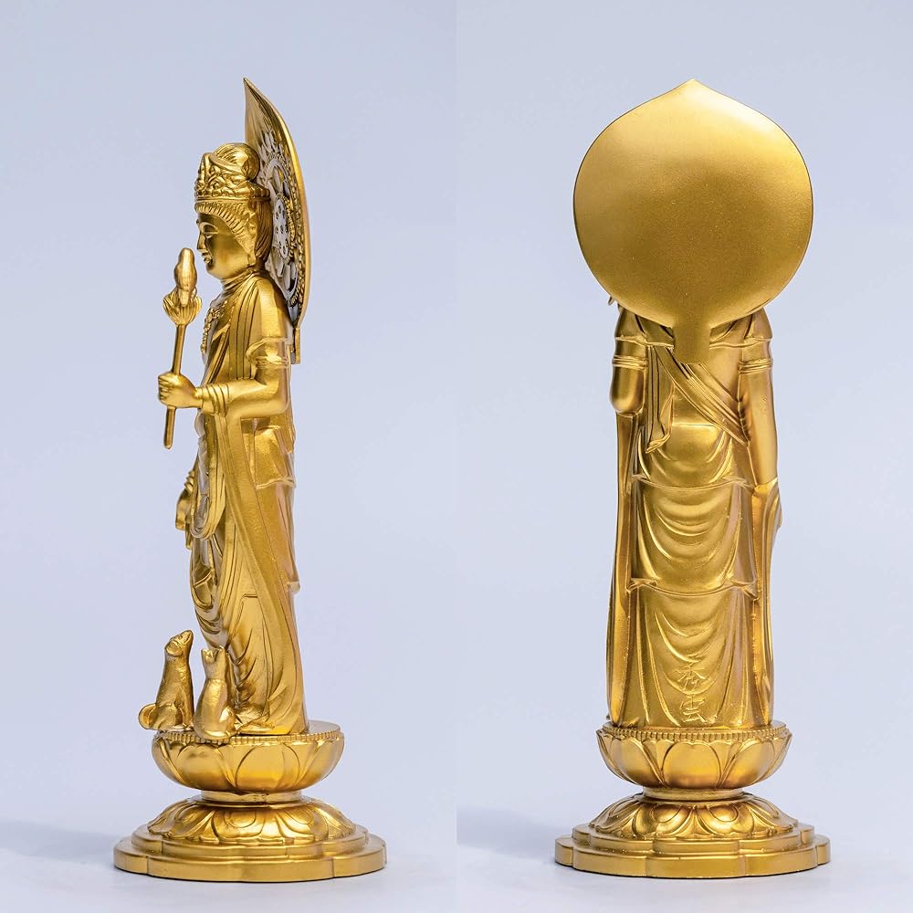Buddha Statue Pet Kannon Bodhisattva 16cm (Gold) _"Animal Protection/Pet Memorial Service" Takaoka Copperware (P Kannon/M)