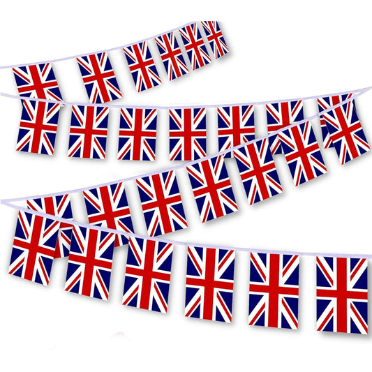 30 Pieces England Flag String 32ft English Bunting British Decorative Banner for Outdoor/Indoor/Patio/Garden Decoration