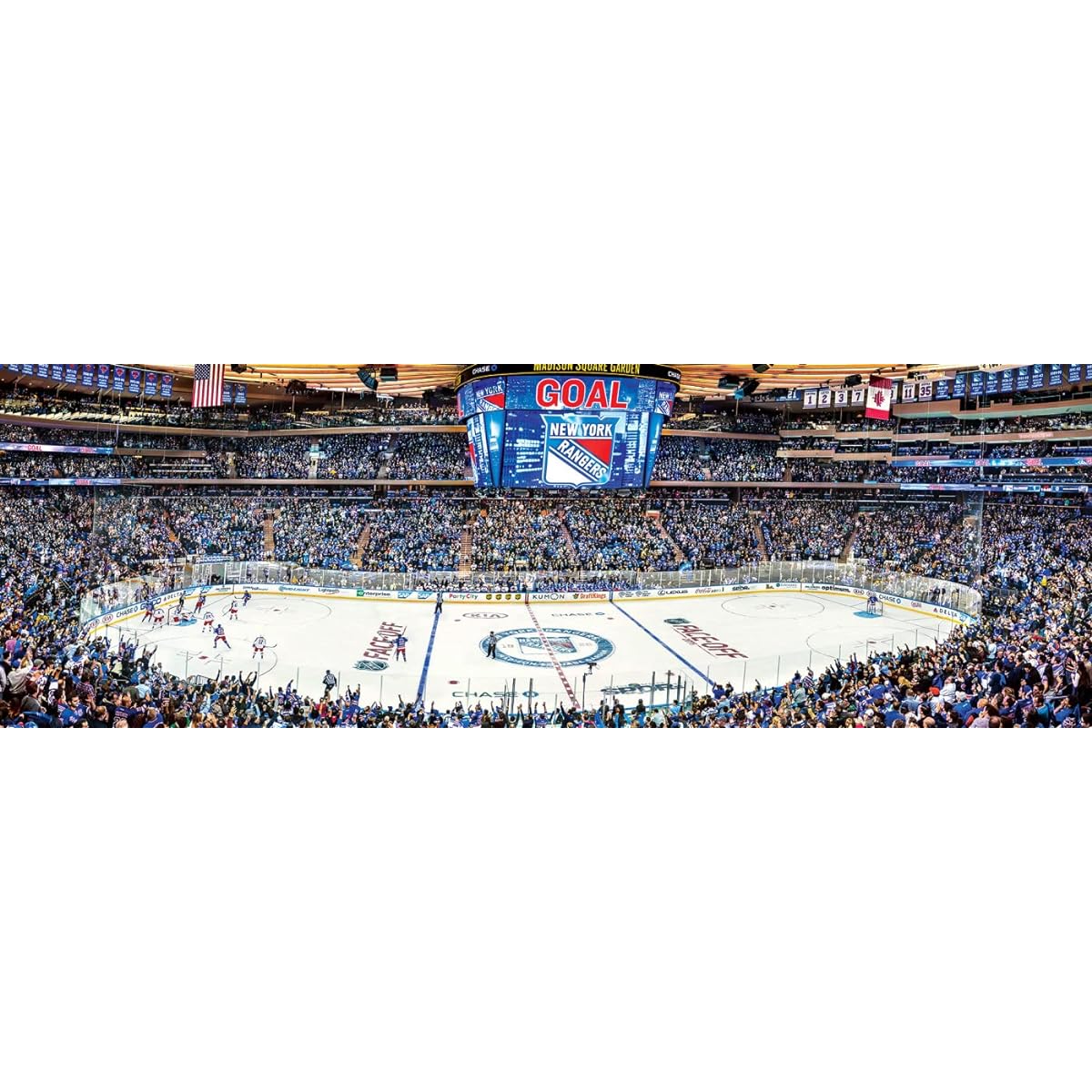 Masterpieces Sports Jigsaw Puzzle 1000 Piece NHL New York Rangers Center View Panorama 13"x39"