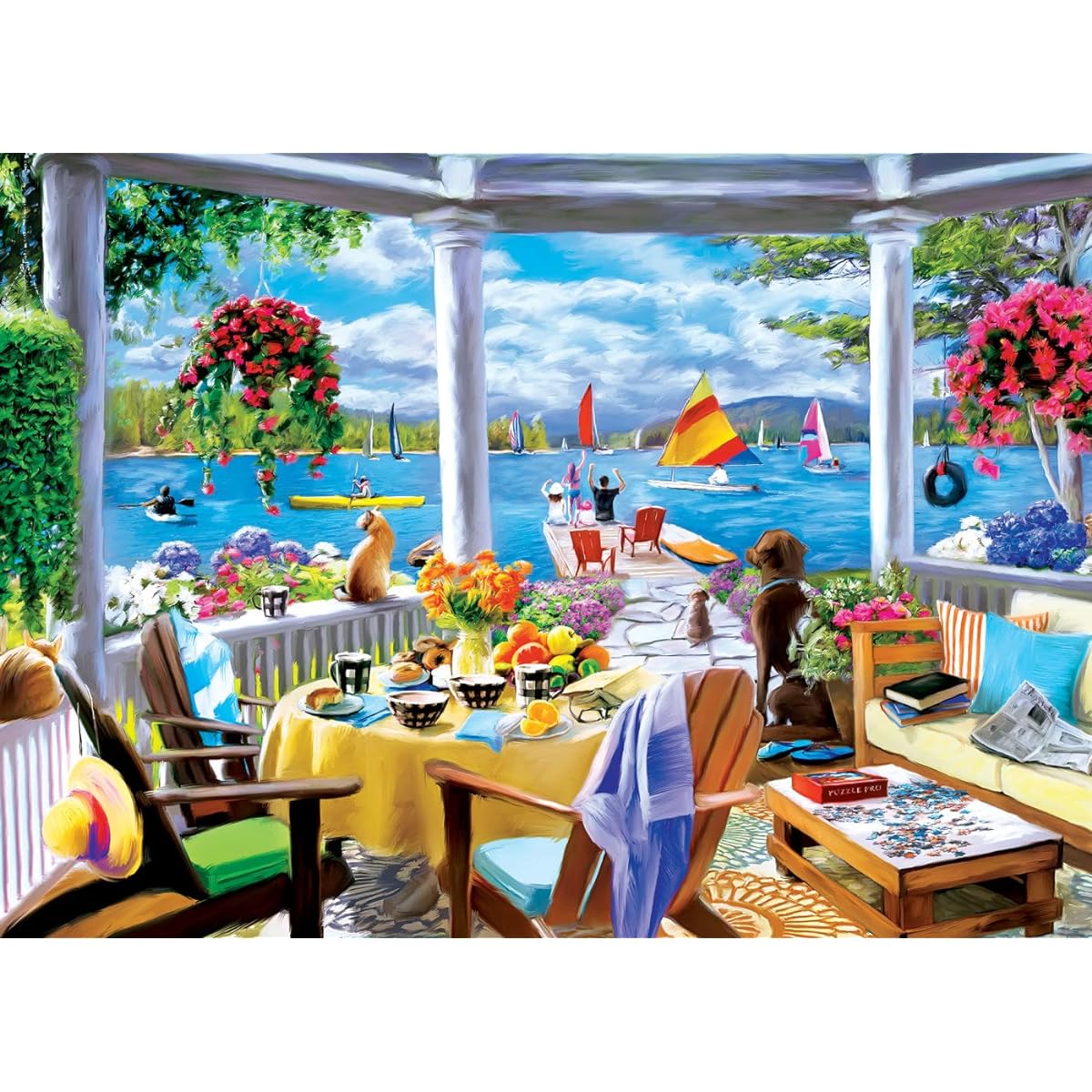 MasterPieces 1000 Piece Jigsaw Puzzle for Adults/Family/Kids Seaside Dining View 19.25"x26.75"