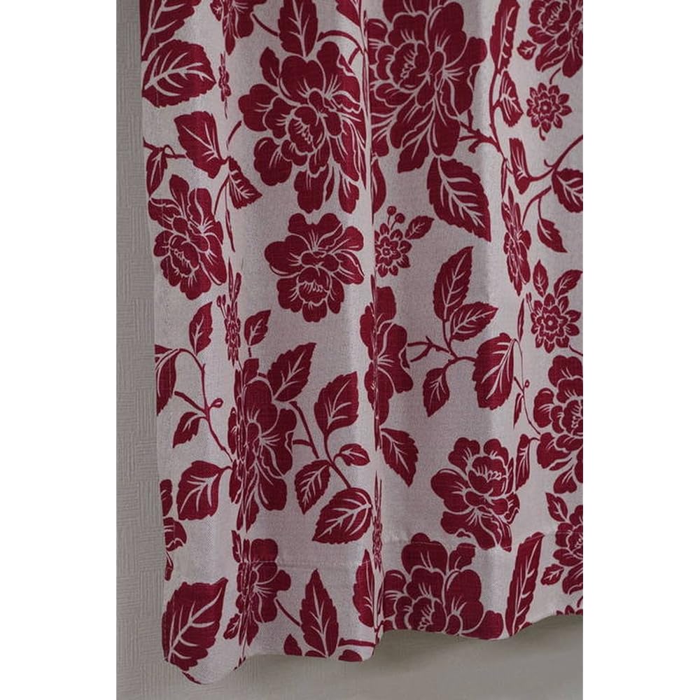 Arie Blackout Curtains Art Flower Set of 2 100 x 225cm Red