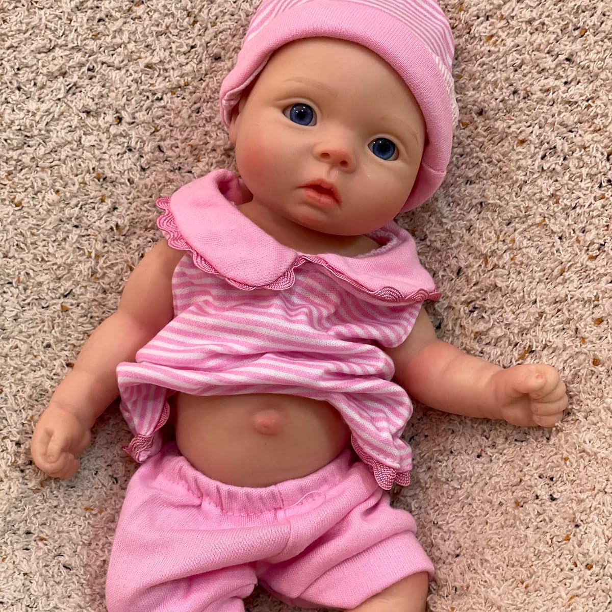 OtardDolls Reborn Baby Doll, 11 Inch Real Life Baby Doll Soft Full Silicone Body Mini Real Newborn Doll with Feeding Kit