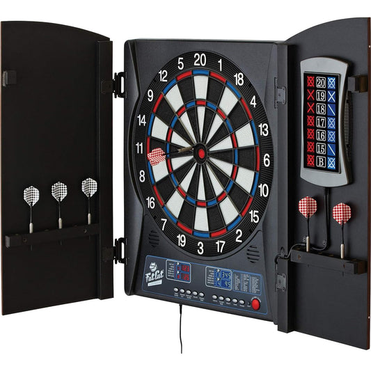 Fat Cat Mercury Electronic Soft Tip Dartboard with Cabinet