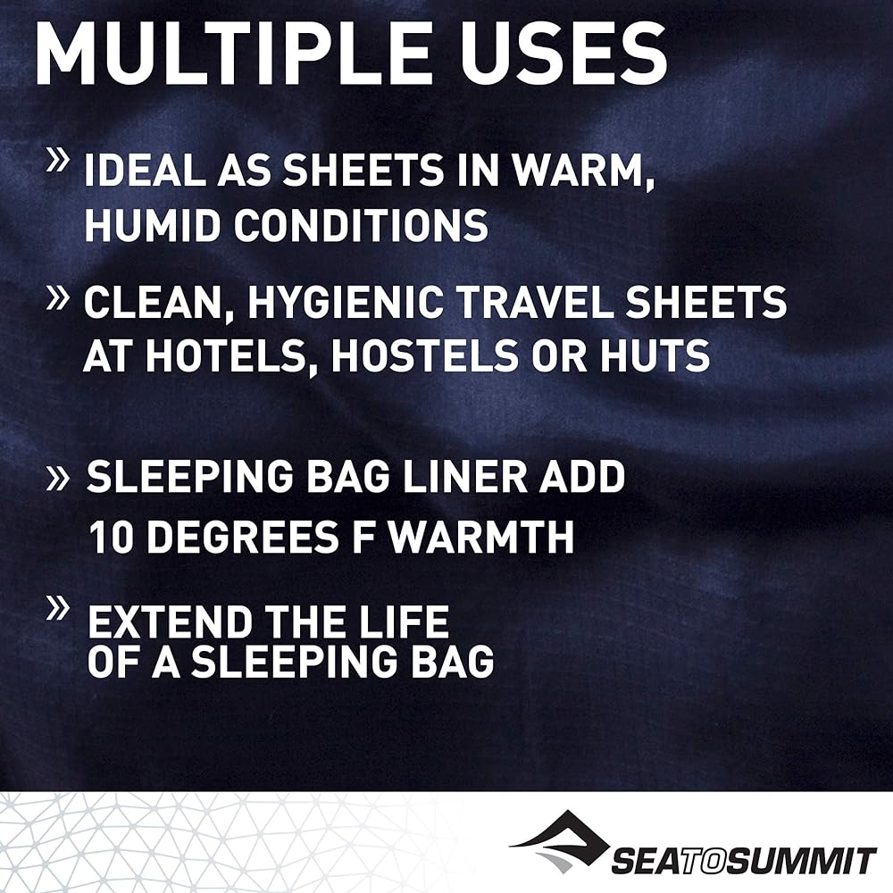 Sea and Summit Premium Blend Silk/Cotton Mummy Travel Liner with Hood