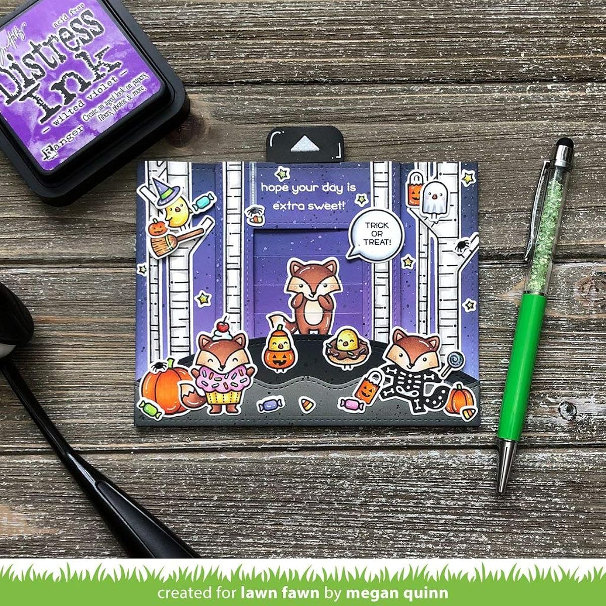 Lawn Fawn Fox Costumes Before n Afters 4x6 Clear Stamp and Coordinating Dies (LF2402, LF2403) 2 Item Set