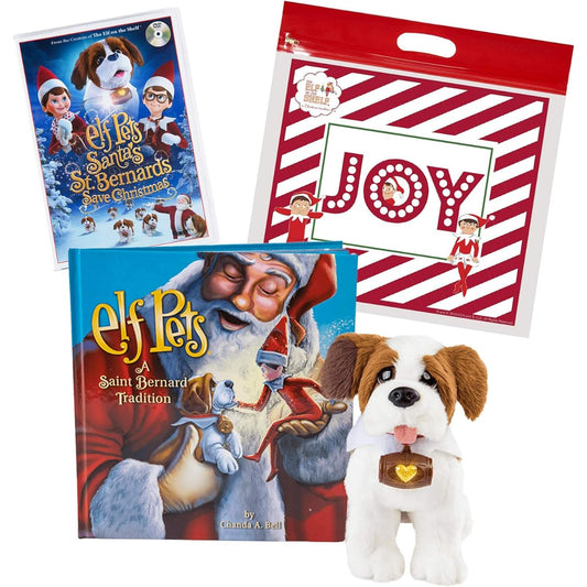 The Elf on the Shelf Elf Pet St. Bernard Plush Toy St. Bernard Save Christmas DVD with Joy Bag