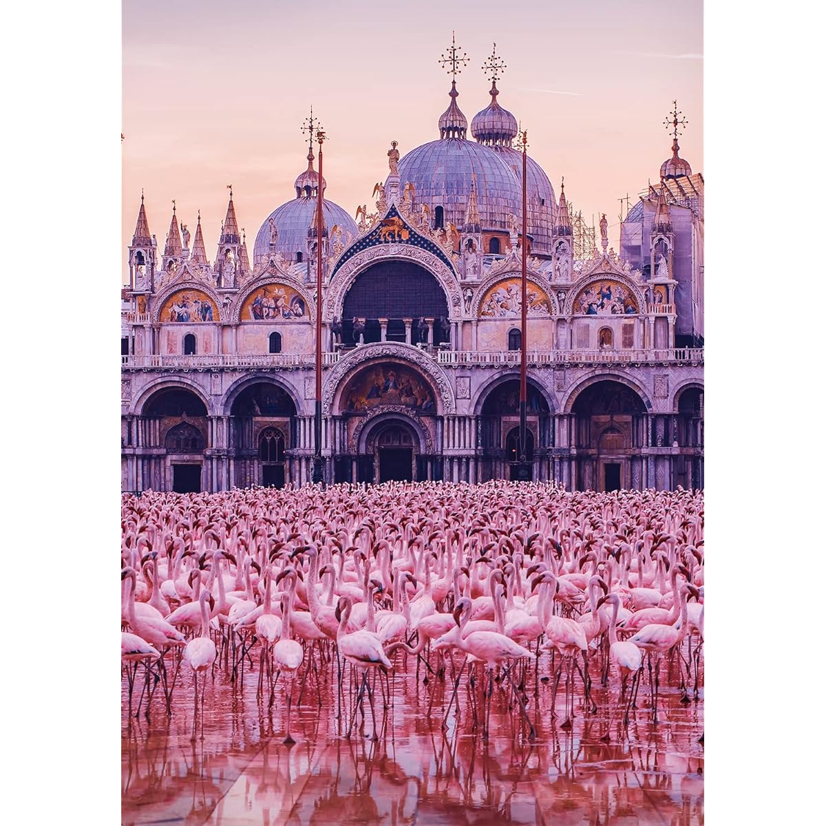 Buffalo Games - blanc - Pink Flamingo Palace - 500 Piece Jigsaw Puzzle