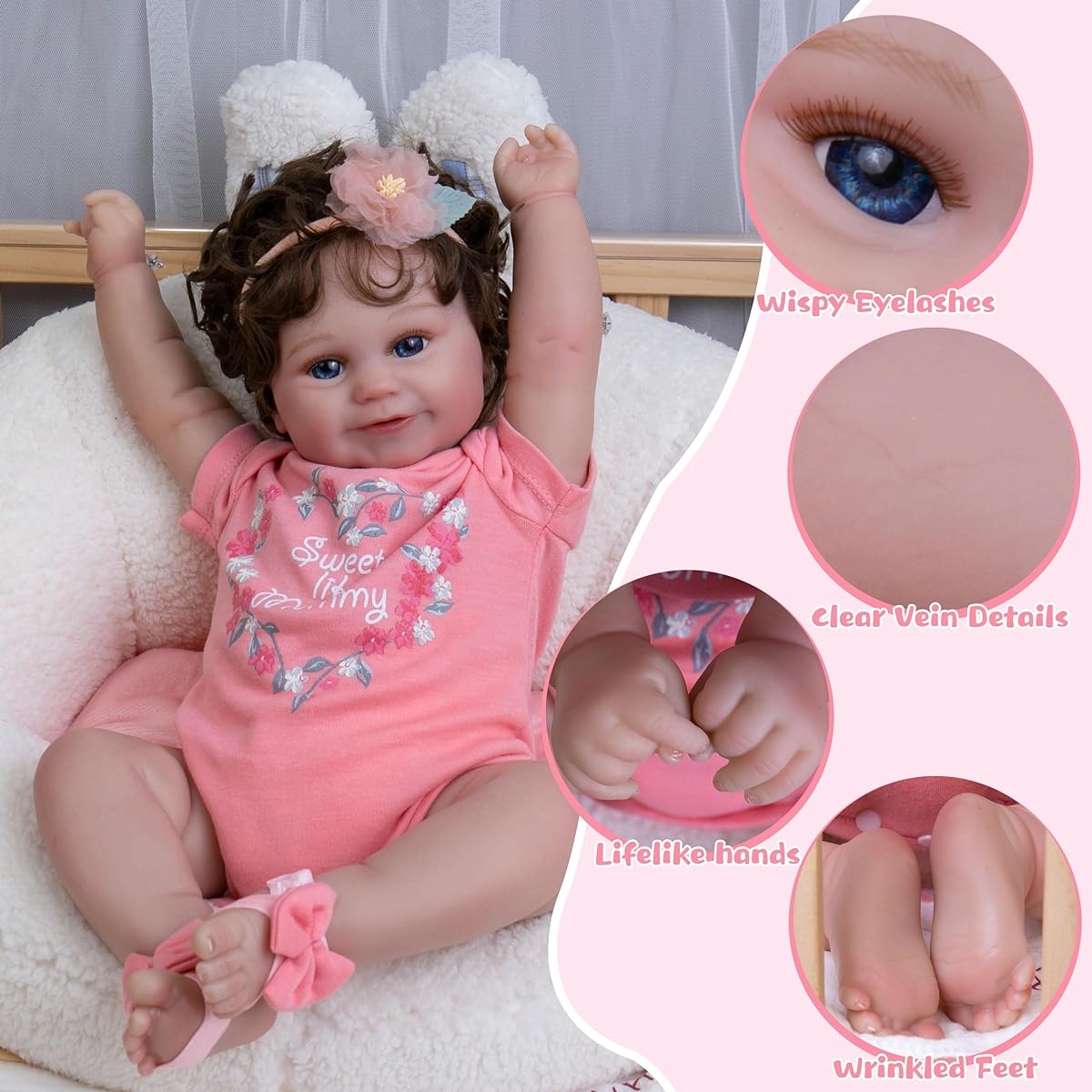 Milidool Reborn Baby Doll Silicone Reborn Baby Toy Ages 3+