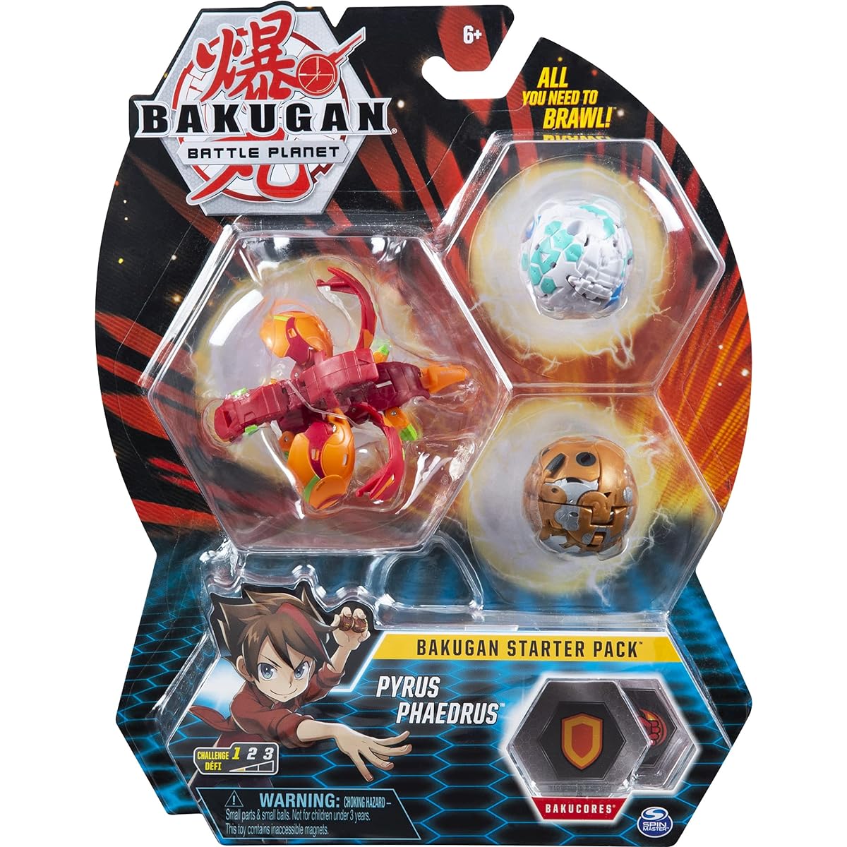 Bakugan Starter Pack 3 Pack Pilsphaerus Collection Action Figures for ages 6 and up