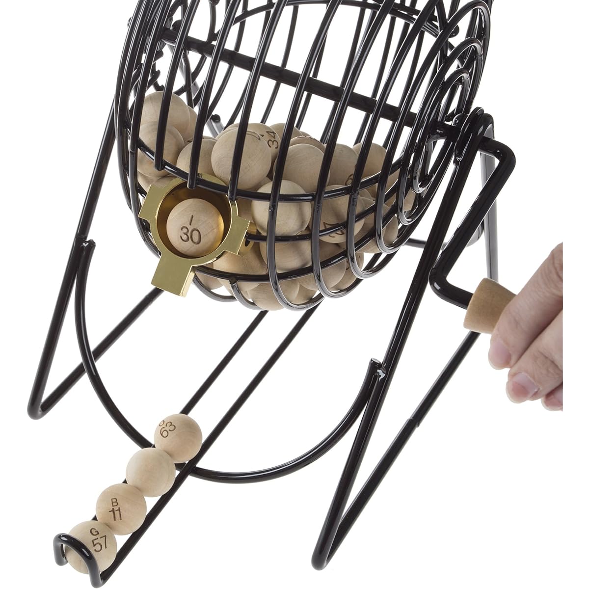 Deluxe Wooden Bingo Game Set - Includes 75 Wooden Balls, Wooden Master Board, and 8 Shutter Cards.