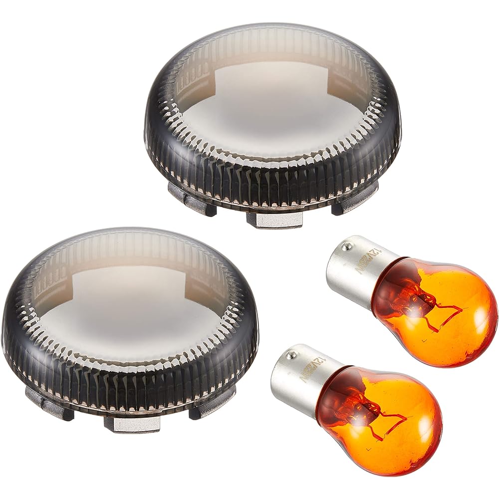 Kijima Motorcycle Motorcycle Parts Turn Signal Lens Cover Combination Lamp HD Turn Signal Tail Mirror Smoke HD-01287 & Turn Signal Lens Genuine Type Bullet Mirror Smoke 2 Pieces Harley HD-01286 [Set Purchase]