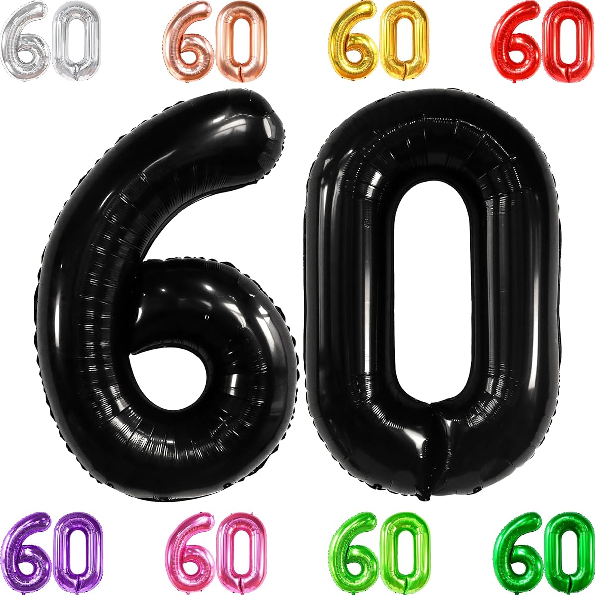 Giant Black 60 Balloons Number - 40 Inch | Happy 60th Birthday Decorations for Men | 60th Birthday Balloons 60th Birthday Decorations for Women | 60th Birthday Balloons for Women