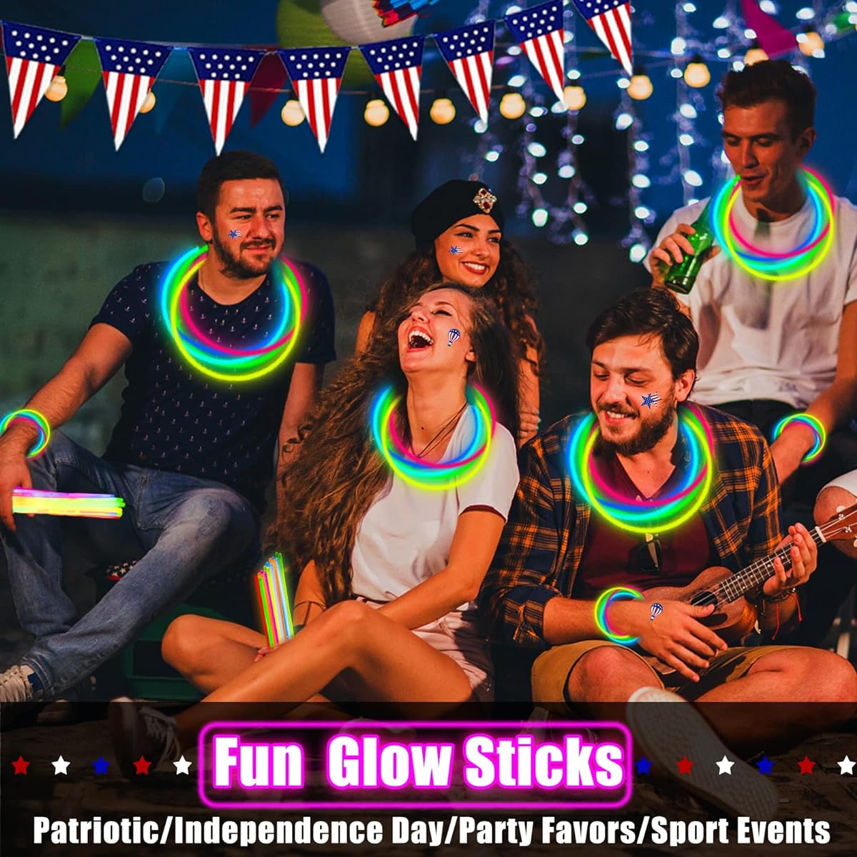 Glow Sticks Bulk Party Favors, Glow in the Dark Party Supplies, Glow Sticks Necklace Bracelets with Connectors, 8" Glow Sticks Light Up Toys Party Pack Neon Festival Birthday Halloween (Pack of 600)